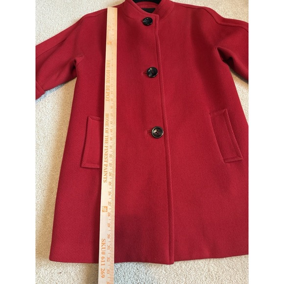 Vintage Talbots Wool Blend Coat 3/4 Sleeves Preppy Coat Jacket Warm Red Size 8 - Picture 7 of 9